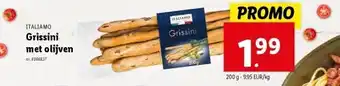 Lidl Grissini met olijven aanbieding