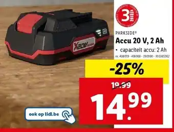 Lidl Accu 20 V, 2 Ah aanbieding