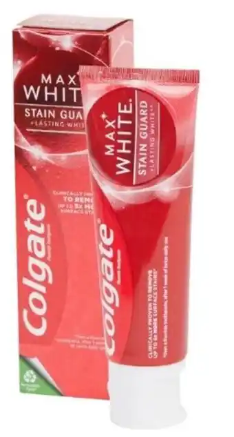 Action Colgate max white tandpasta stain guard 75 ml aanbieding