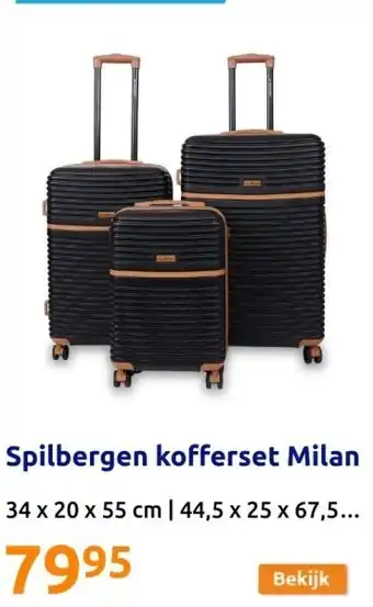 Action Spilbergen kofferset Milan aanbieding