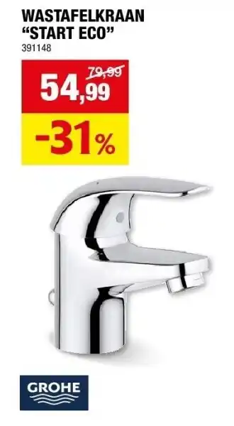 Hubo WASTAFELKRAAN “START ECO” aanbieding