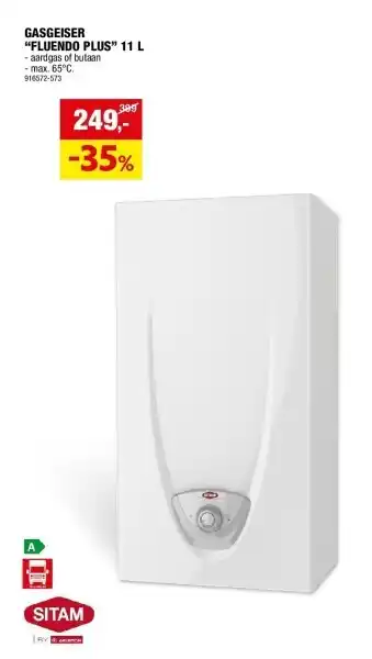 Hubo GASGEISER “FLUENDO PLUS” 11 L aanbieding