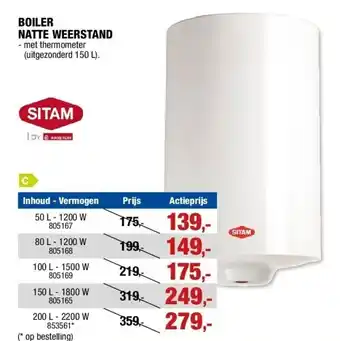 Hubo BOILER NATTE WEERSTAND aanbieding