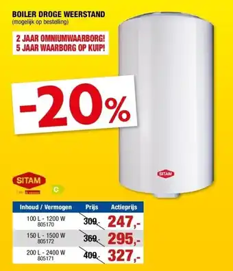 Hubo BOILER DROGE WEERSTAND aanbieding