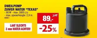 Hubo DWEILPOMP ZUIVER WATER “TEXAS” aanbieding