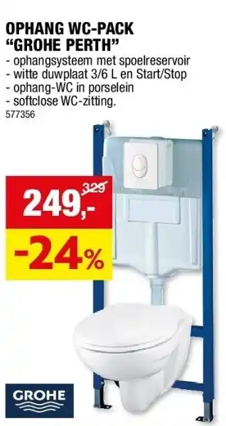 Hubo OPHANG WC-PACK “GROHE PERTH” aanbieding
