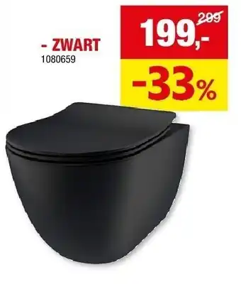 Hubo OPHANG WC “RIM-MONZA” ZWART aanbieding