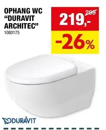 Hubo OPHANG WC “DURAVIT ARCHITEC” aanbieding