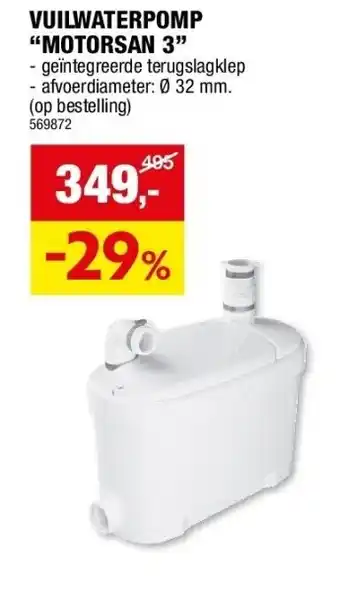 Hubo VUILWATERPOMP “MOTORSAN 3” aanbieding