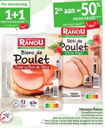 Intermarché Monique Ranou Gevogeltecharcuterie aanbieding