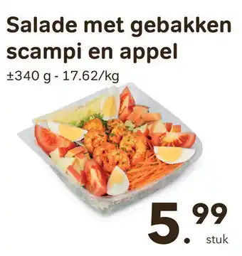 Bon Ap Salade met gebakken scampi en appel aanbieding