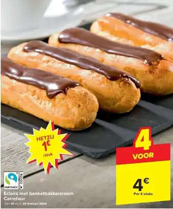 Carrefour Eclairs met banketbakkersroom Carrefour aanbieding