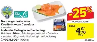 Carrefour Noorse gerookte zalm Kwaliteitsketen Carrefour aanbieding