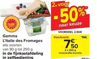 Carrefour Gamma L’Italie des Fromages aanbieding