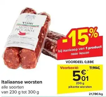 Carrefour Italiaanse worsten aanbieding