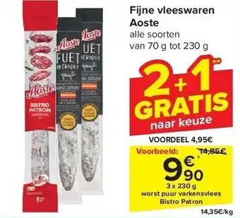Carrefour Fijne vleeswaren Aoste aanbieding