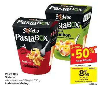 Carrefour Pasta Box Sodebo aanbieding