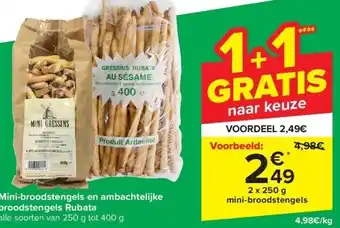 Carrefour Mini-broodstengels en ambachtelijke broodstengels Rubata aanbieding