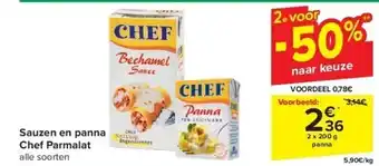 Sauzen en panna Chef Parmalat