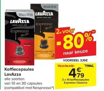 Carrefour Ko ecapsules LavAzza aanbieding