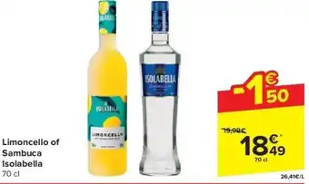 Carrefour Limoncello of Sambuca Isolabella aanbieding