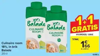 Carrefour Culinaire room 18%, in brik Balade aanbieding