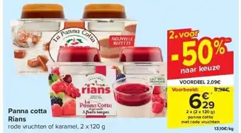 Carrefour Panna cotta Rians aanbieding