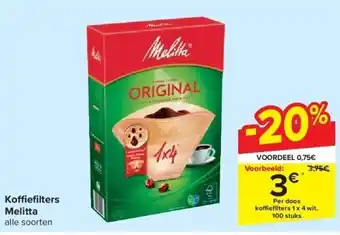 Carrefour Ko efi lters Melitta aanbieding