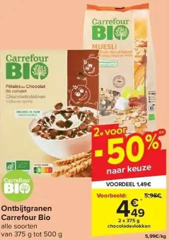 Carrefour Ontbijtgranen Carrefour Bio aanbieding