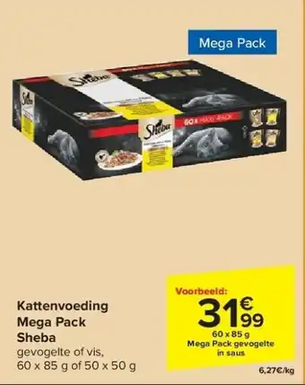 Carrefour Kattenvoeding Mega Pack Sheba aanbieding