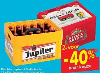 Carrefour Krat bier Jupiler of Stella Artois aanbieding