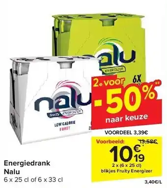 Carrefour Energiedrank Nalu aanbieding