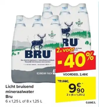 Carrefour Licht bruisend mineraalwater Bru aanbieding