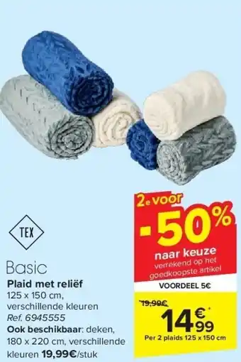 Carrefour Plaid met reliëf aanbieding