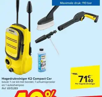 Carrefour Hogedrukreiniger K2 Compact Car aanbieding
