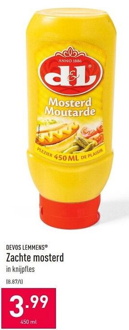 ALDI Zachte mosterd 450ml aanbieding