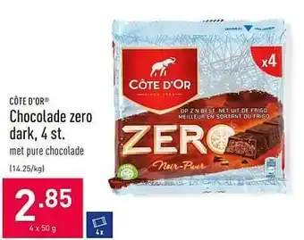 ALDI Chocolade zero dark 4st aanbieding