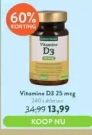 Holland & Barrett Vitamine D3 25 mcg aanbieding