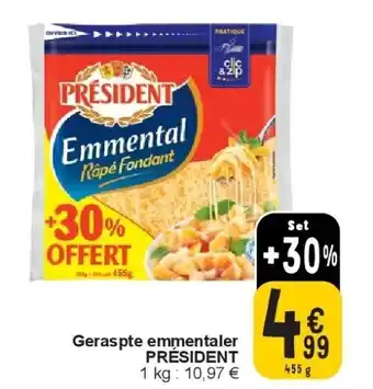 Cora Geraspte emmentaler PRÉSIDENT aanbieding