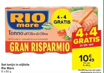 Carrefour Set tonijn in olijfolie Rio Mare aanbieding