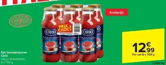 Carrefour Set tomatenpuree Cirio aanbieding