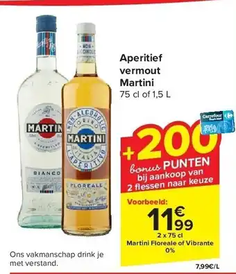 Carrefour Aperitief vermout Martini aanbieding