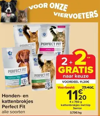 Carrefour Honden- en kattenbrokjes Perfect Fit aanbieding