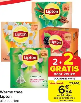 Carrefour Warme thee Lipton aanbieding