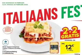 Carrefour Verse lasagne bolognese Traiteur Trattoria Carrefour aanbieding