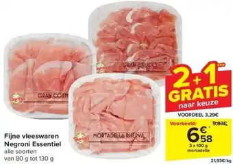 Carrefour Fijne vleeswaren Negroni Essentiel aanbieding