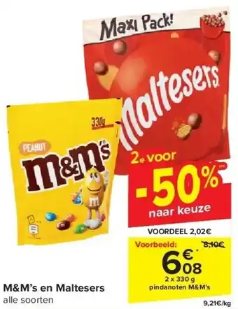 Carrefour M&M’s en Maltesers aanbieding