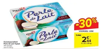 Carrefour Zuivelspecialiteit Perle de Lait Yoplait aanbieding