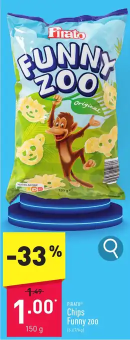 ALDI PIRATO Chips Funny zoo 150 g aanbieding