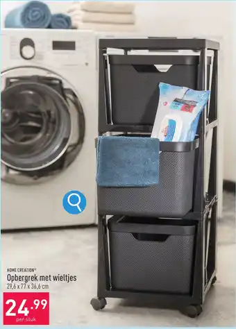 ALDI HOME CREATION Opbergrek met wieltjes per stuk aanbieding